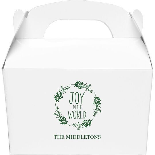 Joy to the World Wreath Gable Favor Boxes